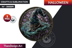 Gothic Halloween stained glass clipart, Witch Hat halloween Product Image 1