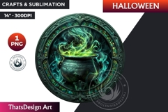 Halloween stained glass clipart, Cauldron gothic halloween Product Image 1
