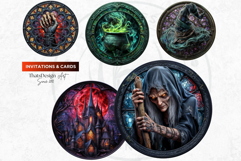 Halloween stained glass cliparts V4,gothic halloween clipart Product Image 4