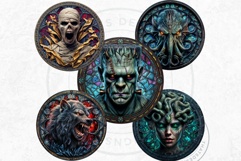 Halloween stained glass cliparts V4,gothic halloween clipart Product Image 8