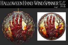 Halloween Wind Spinner, Halloween Stained Glass Zombie Hand Product Image 1
