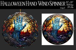 Halloween Wind Spinner, Halloween Stained Glass Zombie Hand Product Image 1