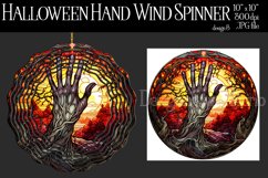Halloween Wind Spinner, Halloween Stained Glass Zombie Hand Product Image 1