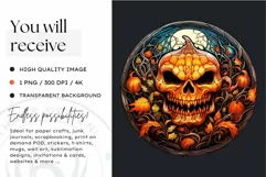 Stained Glass Halloween Clipart PNG for crafts & sublimation Product Image 2
