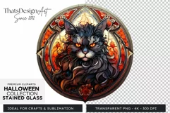 Stained Glass Halloween Clipart PNG for crafts & sublimation Product Image 1