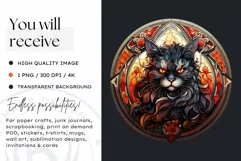 Stained Glass Halloween Clipart PNG for crafts & sublimation Product Image 2