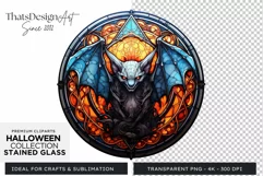 Stained Glass Halloween Clipart PNG for crafts & sublimation Product Image 1