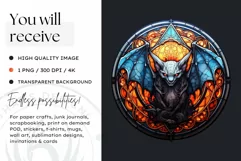 Stained Glass Halloween Clipart PNG for crafts & sublimation Product Image 2