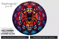 Stained Glass Halloween Clipart PNG for crafts & sublimation Product Image 1