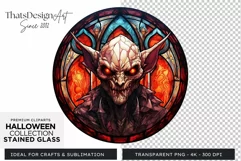 Stained Glass Halloween Clipart PNG for crafts & sublimation Product Image 1