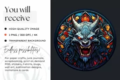 Stained Glass Halloween Clipart PNG for crafts & sublimation Product Image 2