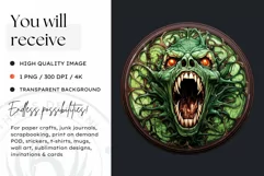 Stained Glass Halloween Clipart PNG for crafts & sublimation Product Image 2