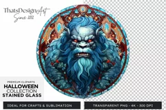 Stained Glass Halloween Clipart PNG for crafts & sublimation Product Image 1