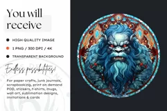 Stained Glass Halloween Clipart PNG for crafts & sublimation Product Image 3
