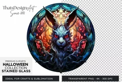 Stained Glass Halloween Clipart PNG for crafts & sublimation Product Image 1