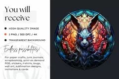 Stained Glass Halloween Clipart PNG for crafts & sublimation Product Image 2