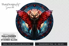 Stained Glass Halloween Clipart PNG for crafts & sublimation Product Image 1