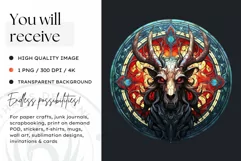 Stained Glass Halloween Clipart PNG for crafts & sublimation Product Image 2