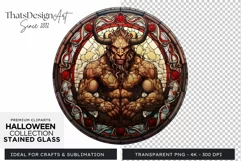 Stained Glass Halloween Clipart PNG for crafts & sublimation Product Image 1