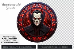 Stained Glass Halloween Clipart PNG for crafts & sublimation Product Image 1