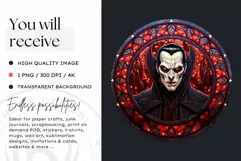 Stained Glass Halloween Clipart PNG for crafts & sublimation Product Image 2