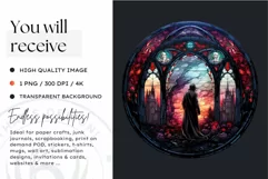 Stained Glass Halloween Clipart PNG for crafts & sublimation Product Image 2