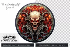 Stained Glass Halloween Clipart PNG for crafts & sublimation Product Image 1