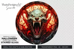 Stained Glass Halloween Clipart PNG for crafts & sublimation Product Image 1