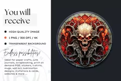 Stained Glass Halloween Clipart PNG for crafts & sublimation Product Image 2