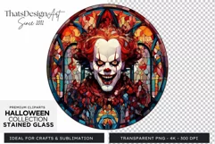Stained Glass Halloween Clipart PNG for crafts & sublimation Product Image 1