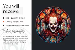 Stained Glass Halloween Clipart PNG for crafts & sublimation Product Image 2