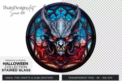 Stained Glass Halloween Clipart PNG for crafts & sublimation Product Image 1
