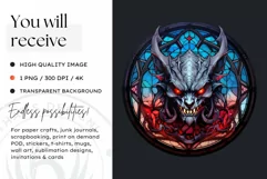 Stained Glass Halloween Clipart PNG for crafts & sublimation Product Image 2