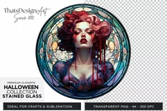 Stained Glass Halloween Clipart PNG for crafts & sublimation Product Image 1