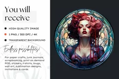 Stained Glass Halloween Clipart PNG for crafts & sublimation Product Image 2