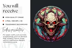 Stained Glass Halloween Clipart PNG for crafts & sublimation Product Image 2