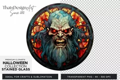 Stained Glass Halloween Clipart PNG for crafts & sublimation Product Image 1