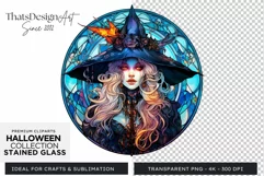 Stained Glass Halloween Clipart PNG for crafts & sublimation Product Image 1