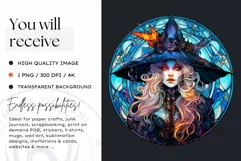 Stained Glass Halloween Clipart PNG for crafts & sublimation Product Image 2