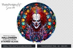 Stained Glass Halloween Clipart PNG for crafts &amp; sublimation Product Image 1