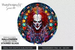Stained Glass Halloween Clipart PNG for crafts & sublimation Product Image 1