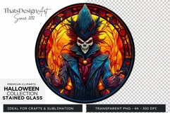 Stained Glass Halloween Clipart PNG for crafts & sublimation Product Image 1
