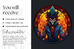Stained Glass Halloween Clipart PNG for crafts & sublimation Product Image 2