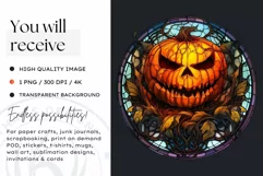 Stained Glass Halloween Clipart PNG for crafts & sublimation Product Image 2