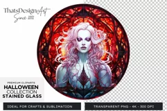 Stained Glass Halloween Clipart PNG for crafts & sublimation Product Image 1