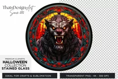 Stained Glass Halloween Clipart PNG for crafts & sublimation Product Image 1