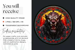Stained Glass Halloween Clipart PNG for crafts & sublimation Product Image 2