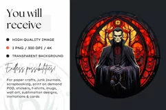 Stained Glass Halloween Clipart PNG for crafts & sublimation Product Image 2
