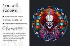 Stained Glass Halloween Clipart PNG for crafts & sublimation Product Image 2