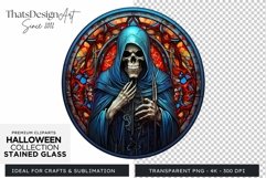 Stained Glass Halloween Clipart PNG for crafts &amp; sublimation Product Image 1